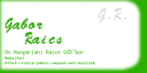 gabor raics business card